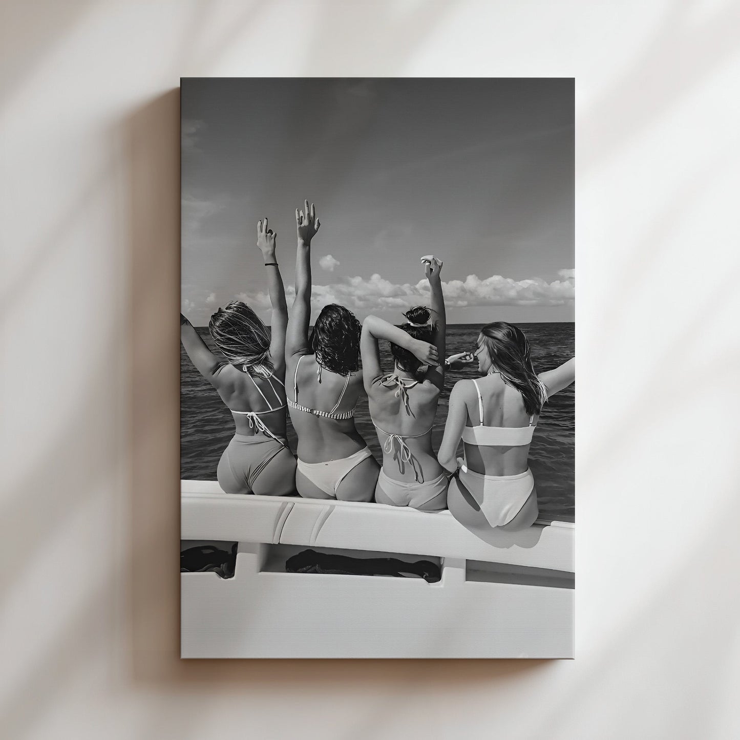 Girls in Miami Wall Art - Vibrant Beach Scene Poster, Tropical Lifestyle Canvas, Colorful Illustration, Summer Decor, Coastal Living Print