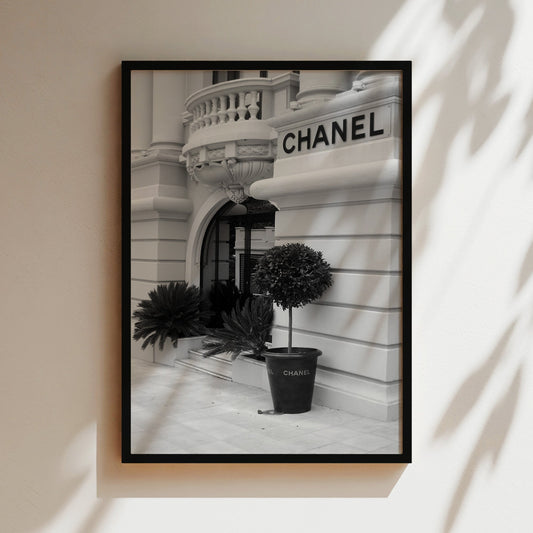 Chanel Monaco Wall Art - Luxury Fashion Poster, Monte Carlo Print, Designer Decor, High Fashion Canvas, Chic Typography Sign
