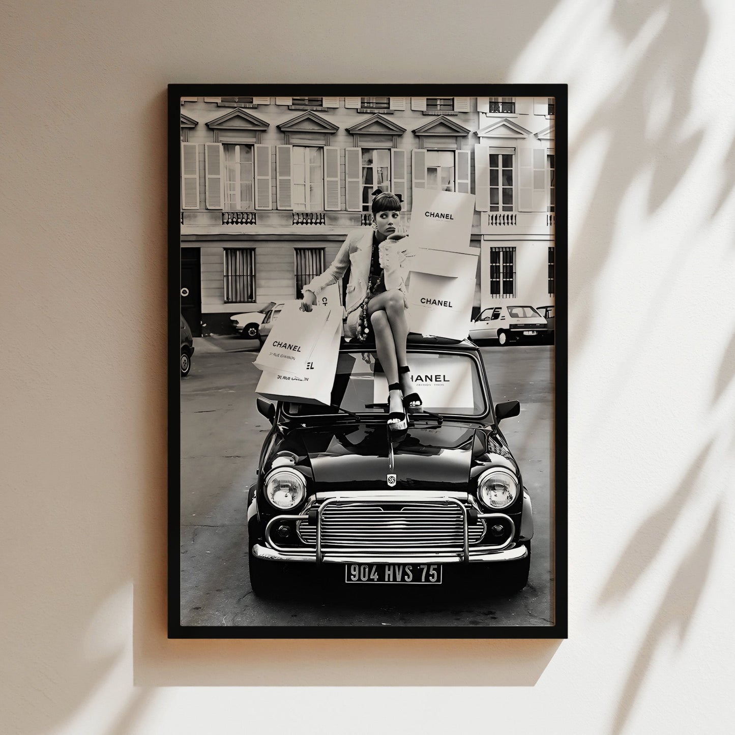 Chanel Car Fashion Wall Art - Luxury Brand Poster, Retro Automobile Print, Designer Decor, High Fashion Canvas, Chic Typography Sign