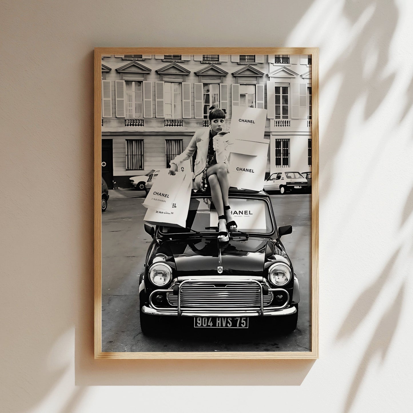 Chanel Car Fashion Wall Art - Luxury Brand Poster, Retro Automobile Print, Designer Decor, High Fashion Canvas, Chic Typography Sign