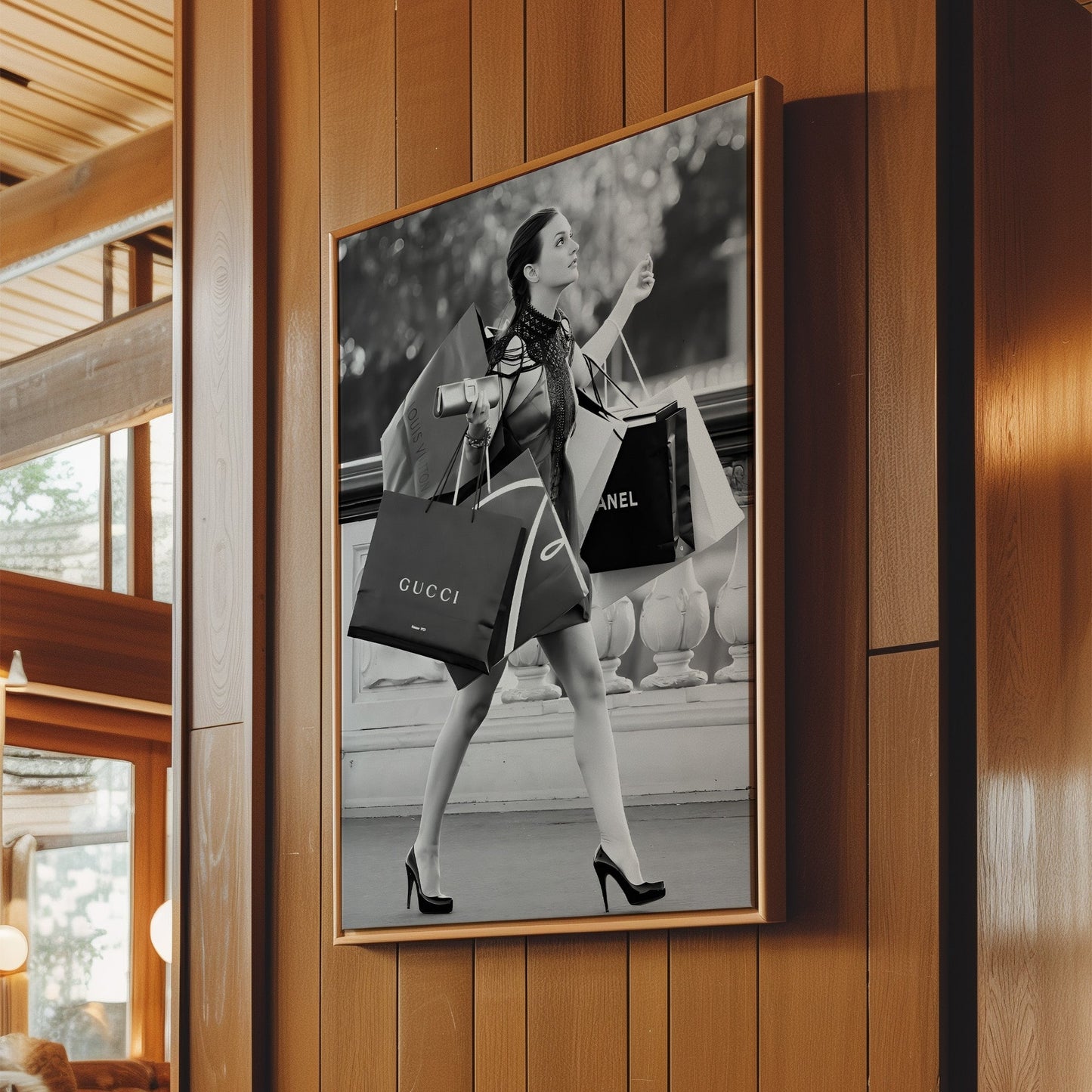 Fashion Shopper Wall Art - Chic Retail Illustration, Stylish Boutique Poster, Trendy Canvas Print, Modern Fashion Decor, Shopping Lover Gift