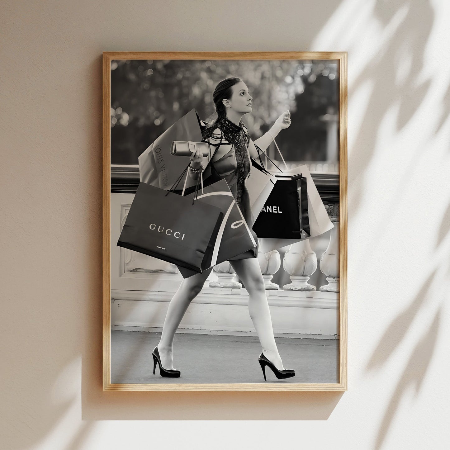 Fashion Shopper Wall Art - Chic Retail Illustration, Stylish Boutique Poster, Trendy Canvas Print, Modern Fashion Decor, Shopping Lover Gift