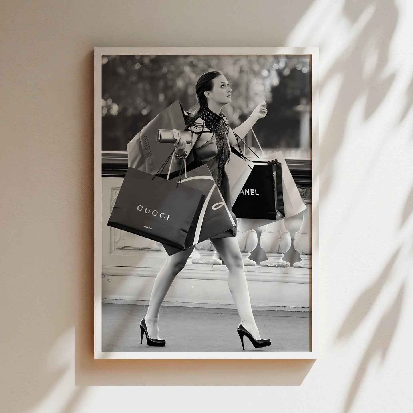 Fashion Shopper Wall Art - Chic Retail Illustration, Stylish Boutique Poster, Trendy Canvas Print, Modern Fashion Decor, Shopping Lover Gift