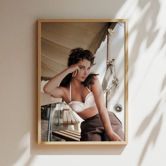 Elizabeth Taylor Giant Set Wall Art - Classic Hollywood Poster, Vintage Film Print, Iconic Actress Canvas, Retro Movie Decor, Glamour Sign