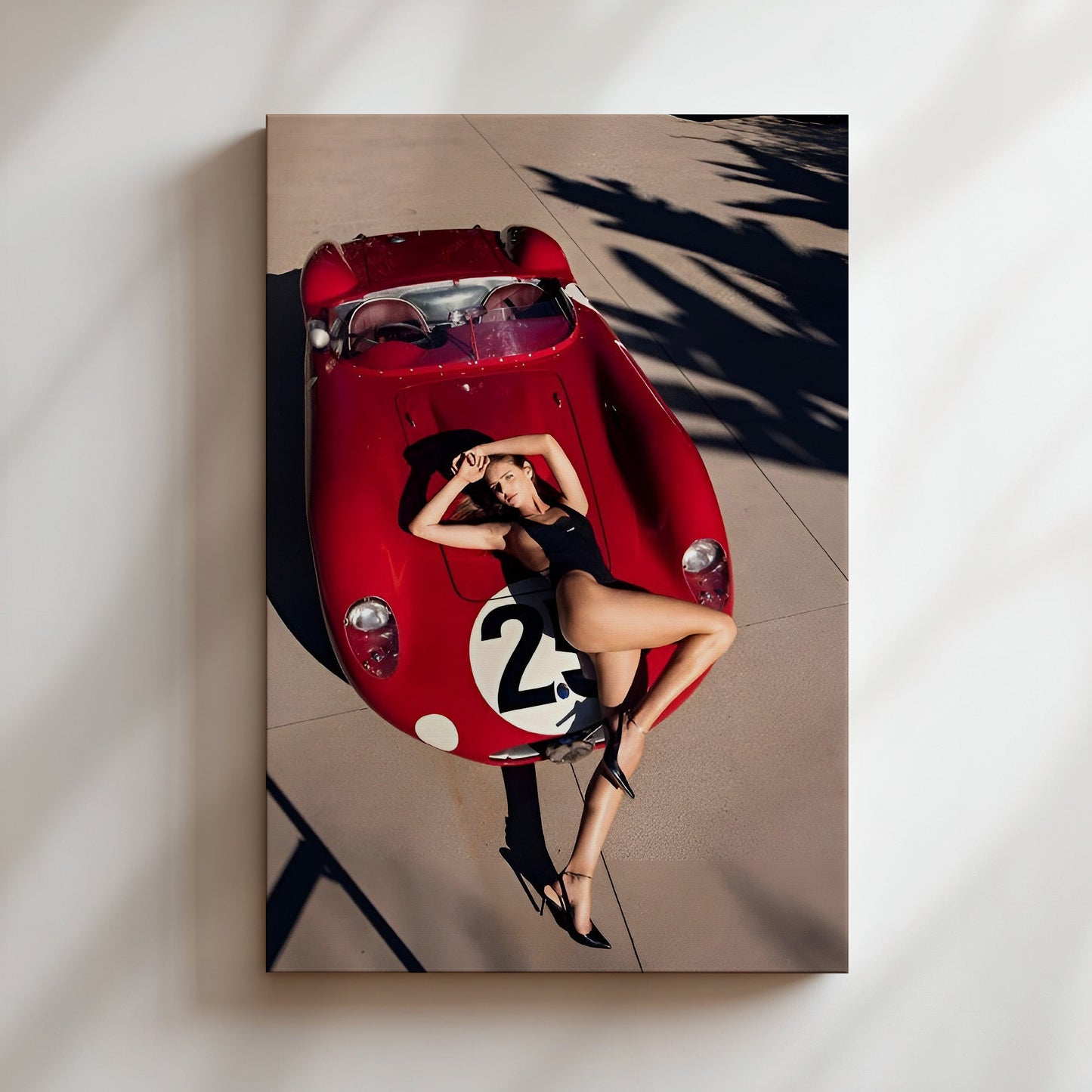 Kari Riley Maserati Wall Art - Glamorous Car Poster, Vintage Model Illustration, Retro Automotive Canvas, Fashion Icon Decor, Bold Print